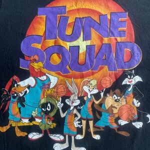 Tune Squad Looney Tunes T-Shirt Black‎ Graphic Tee Space Jam Style Bugs Bunny